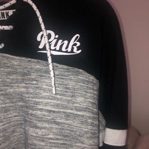 PINK VS lace  up sweatshirt
